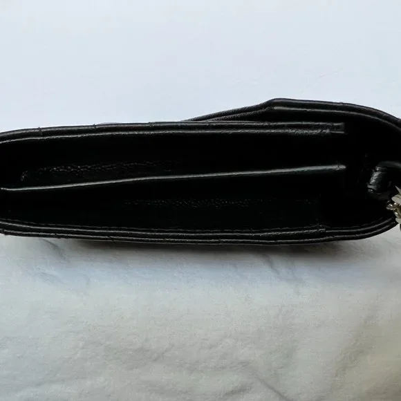 YSL Saint Laurent MONOGRAM CHAIN WALLET | BLACK GRAIN DE POUDRE EMBOSSED LEATHER - Picture 14 of 16